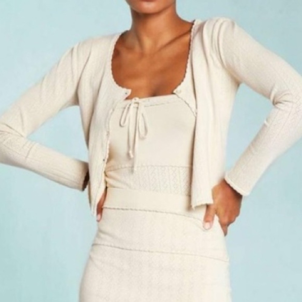 ROUJE ✨ Ariana Elegant Cream strapless tank size 34 00/0